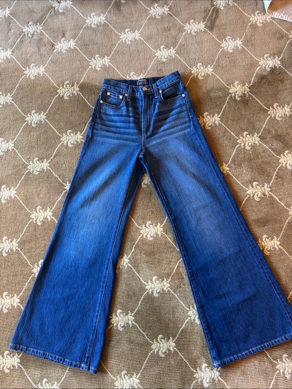 Cynthia Rowley Dark Blue High-Rise Wide-Leg Jeans